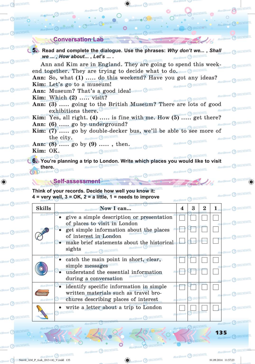 Підручники Англійська мова 6 клас сторінка 135