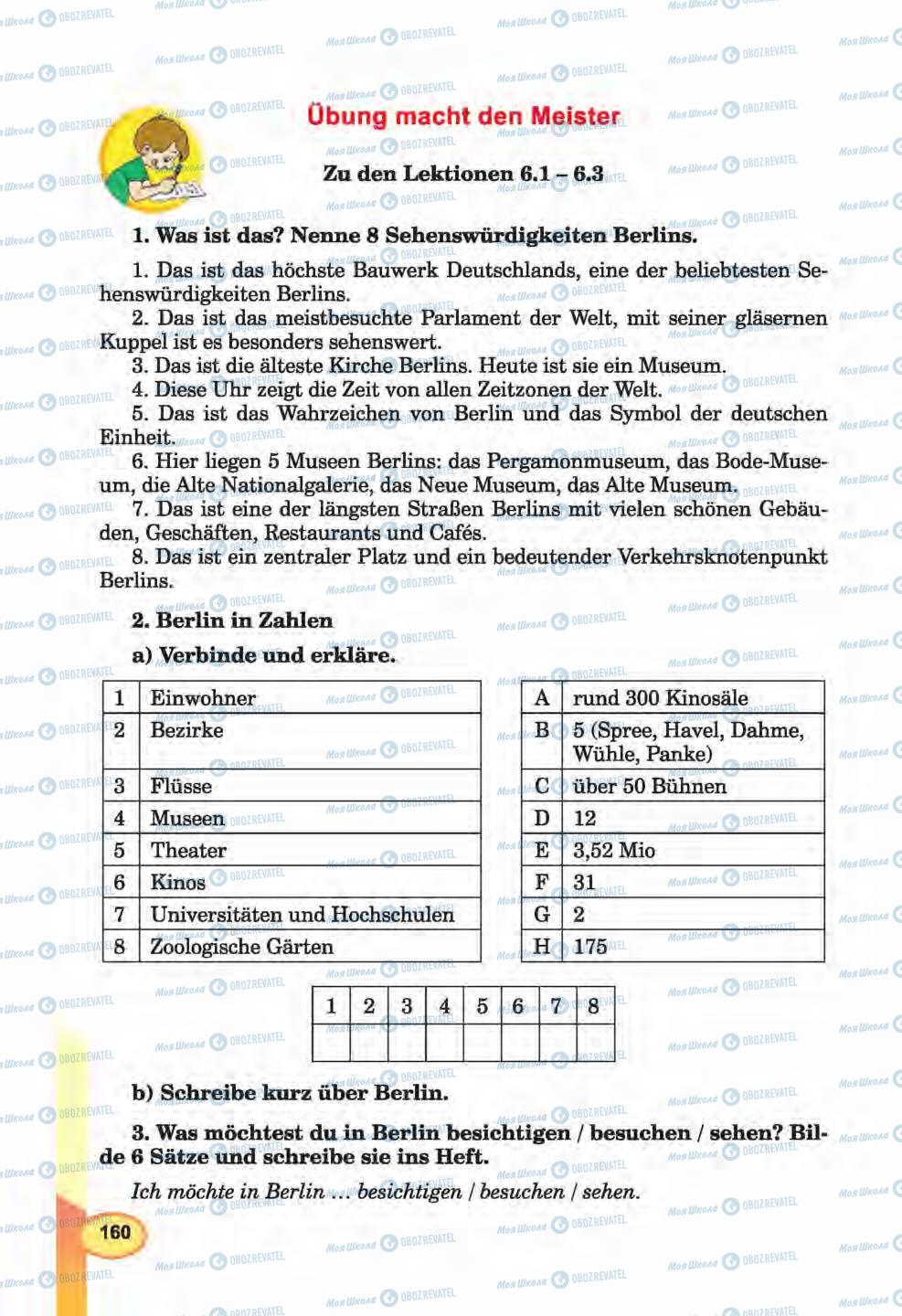 Підручники Німецька мова 6 клас сторінка 160
