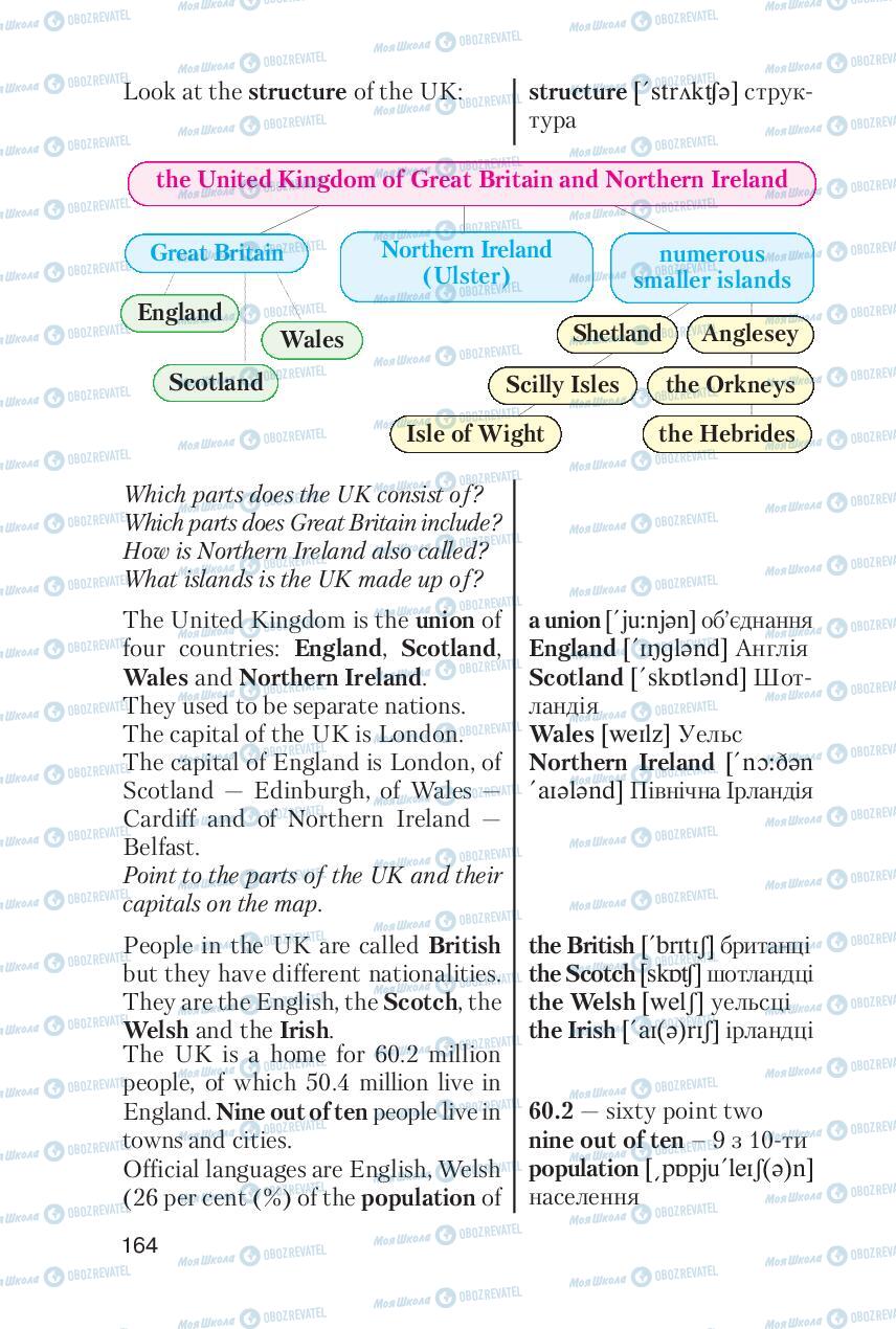 Підручники Англійська мова 6 клас сторінка 164