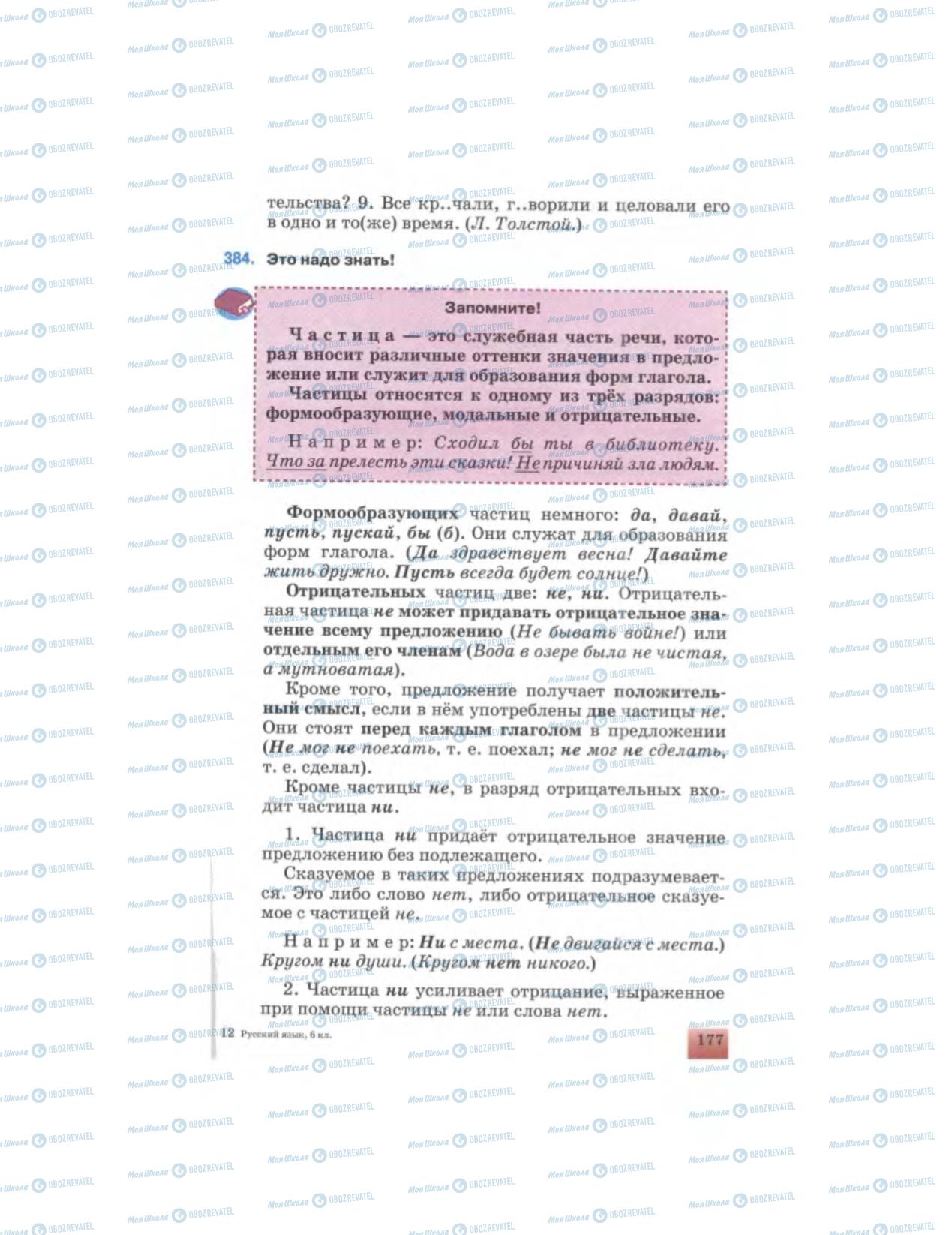 Підручники Російська мова 6 клас сторінка 177