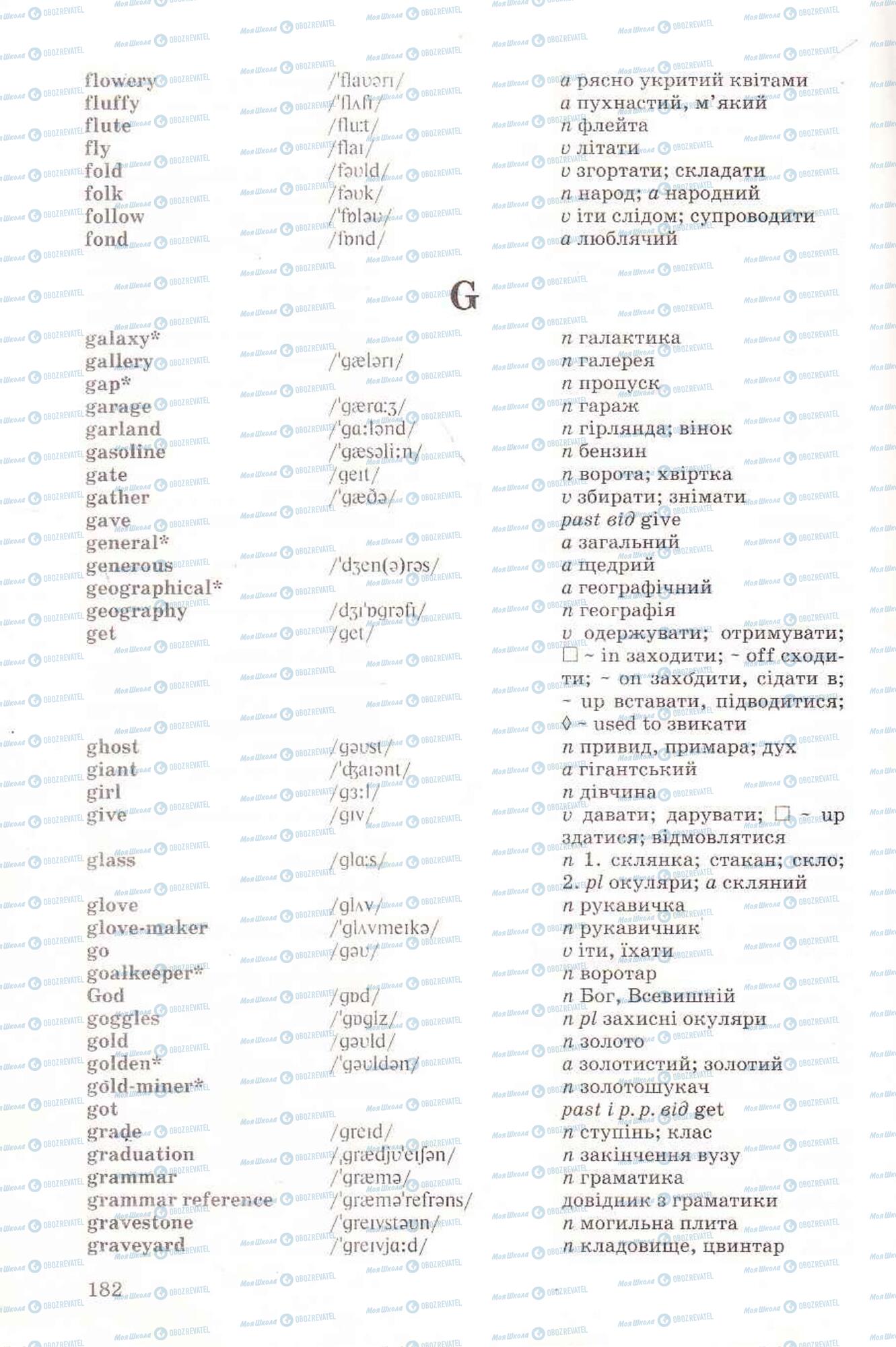 Підручники Англійська мова 6 клас сторінка 182