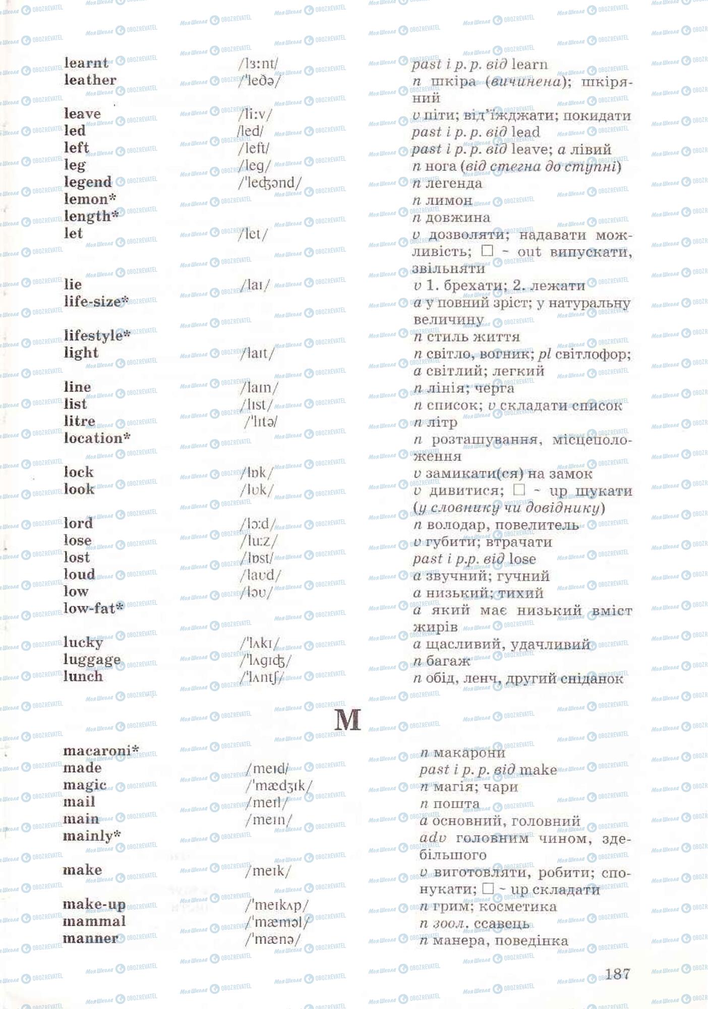 Підручники Англійська мова 6 клас сторінка 187