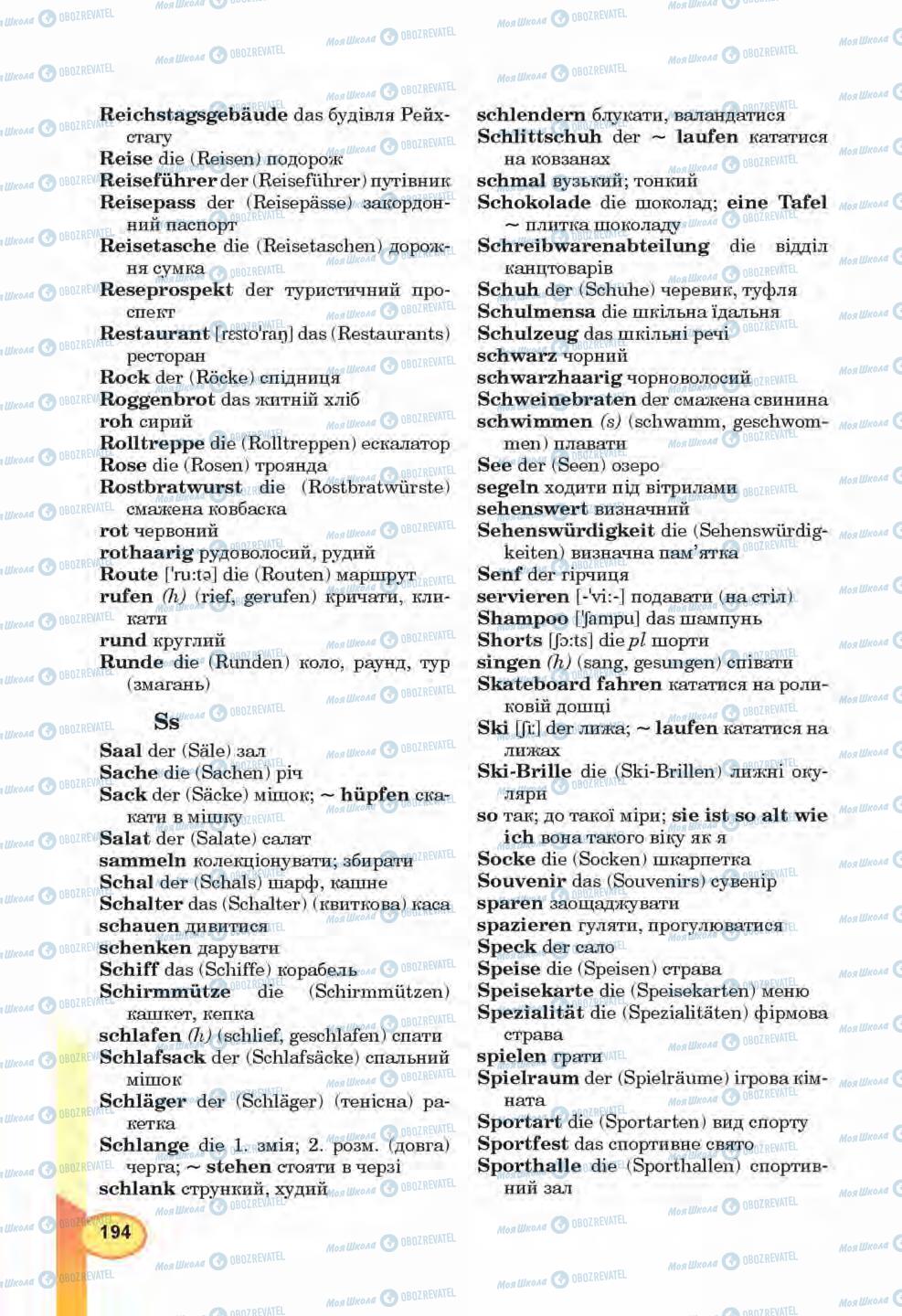Підручники Німецька мова 6 клас сторінка 194