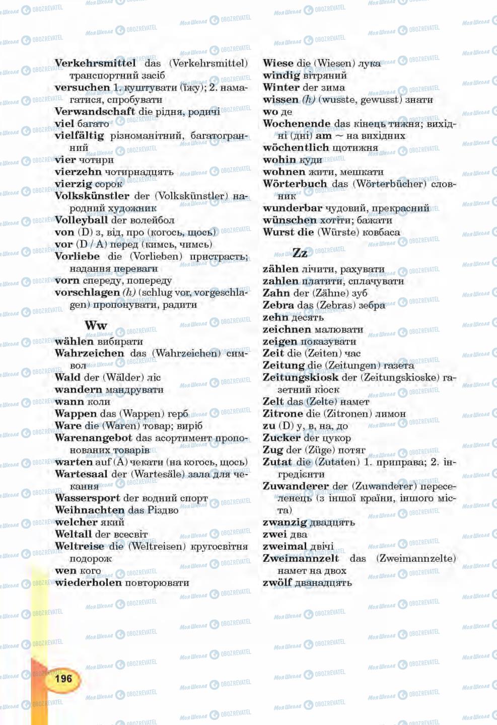 Учебники Немецкий язык 6 класс страница 196