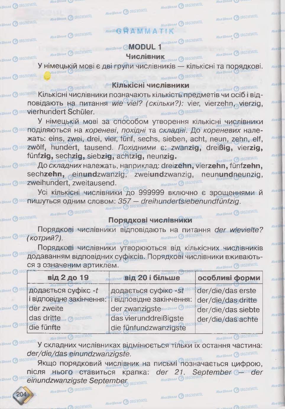 Підручники Німецька мова 6 клас сторінка 204