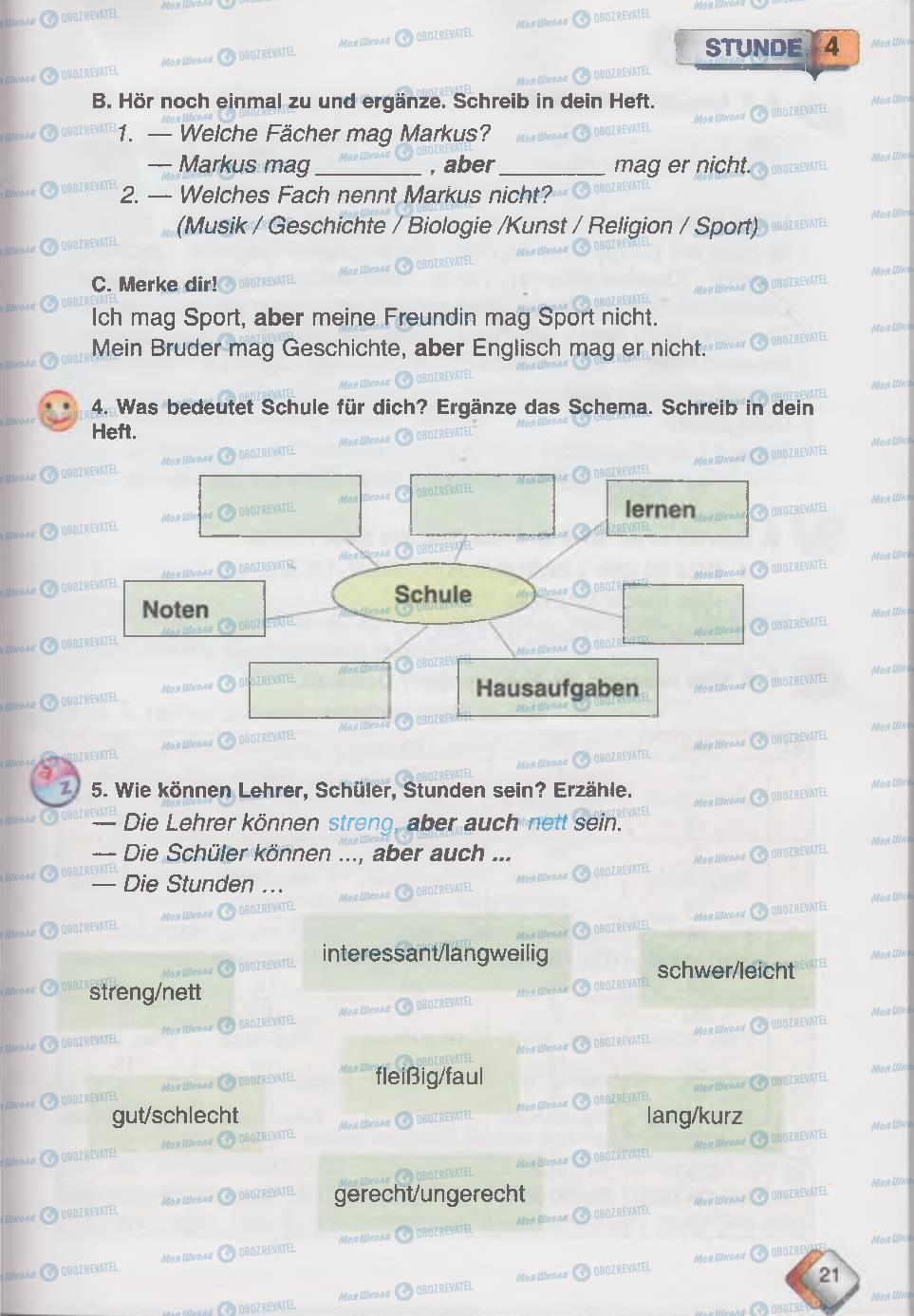 Підручники Німецька мова 6 клас сторінка 21