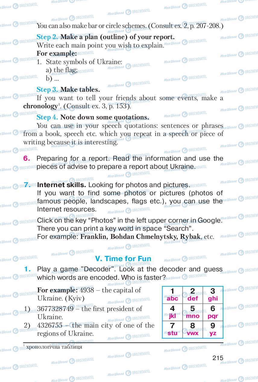 Підручники Англійська мова 6 клас сторінка 215