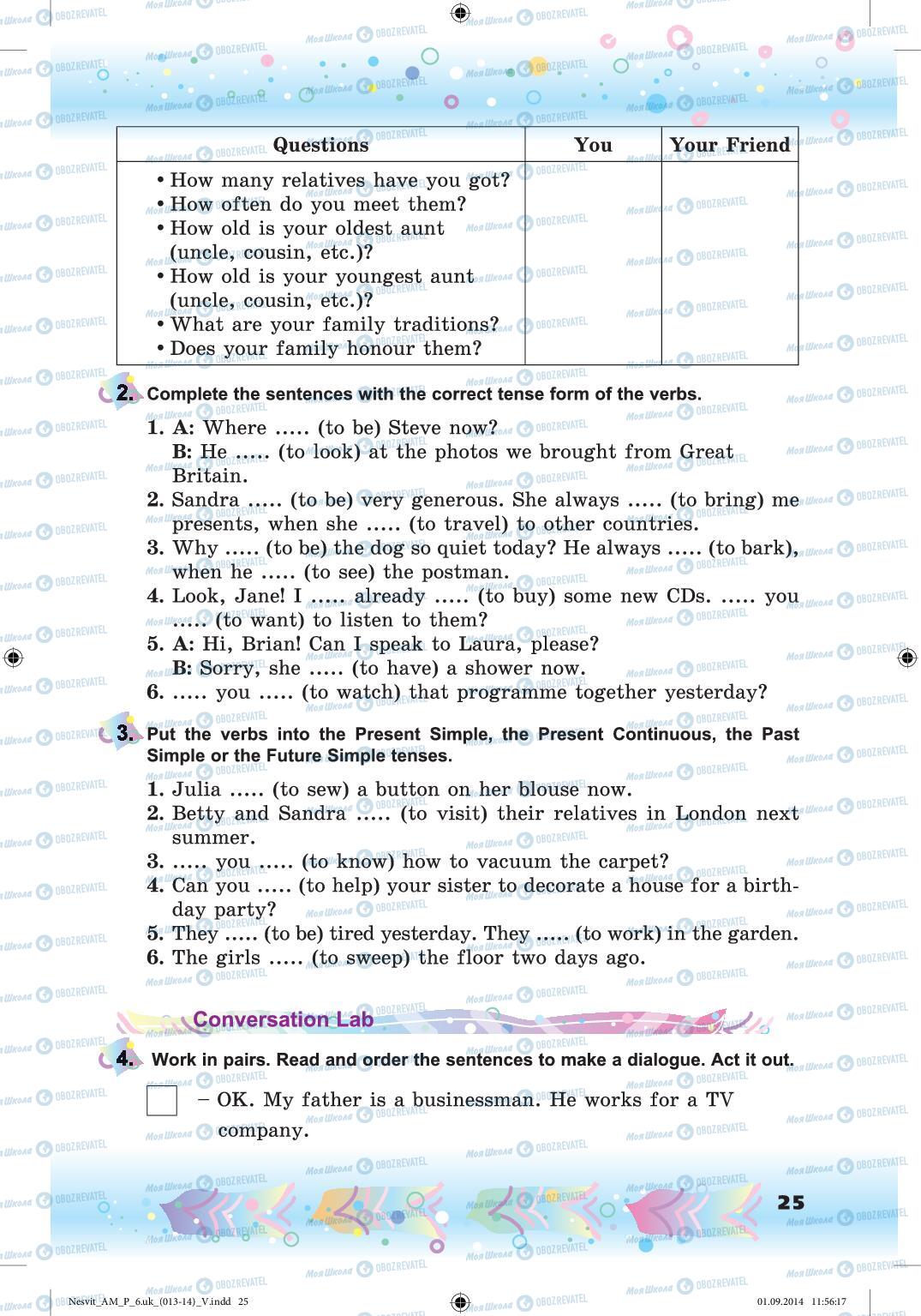 Підручники Англійська мова 6 клас сторінка 25