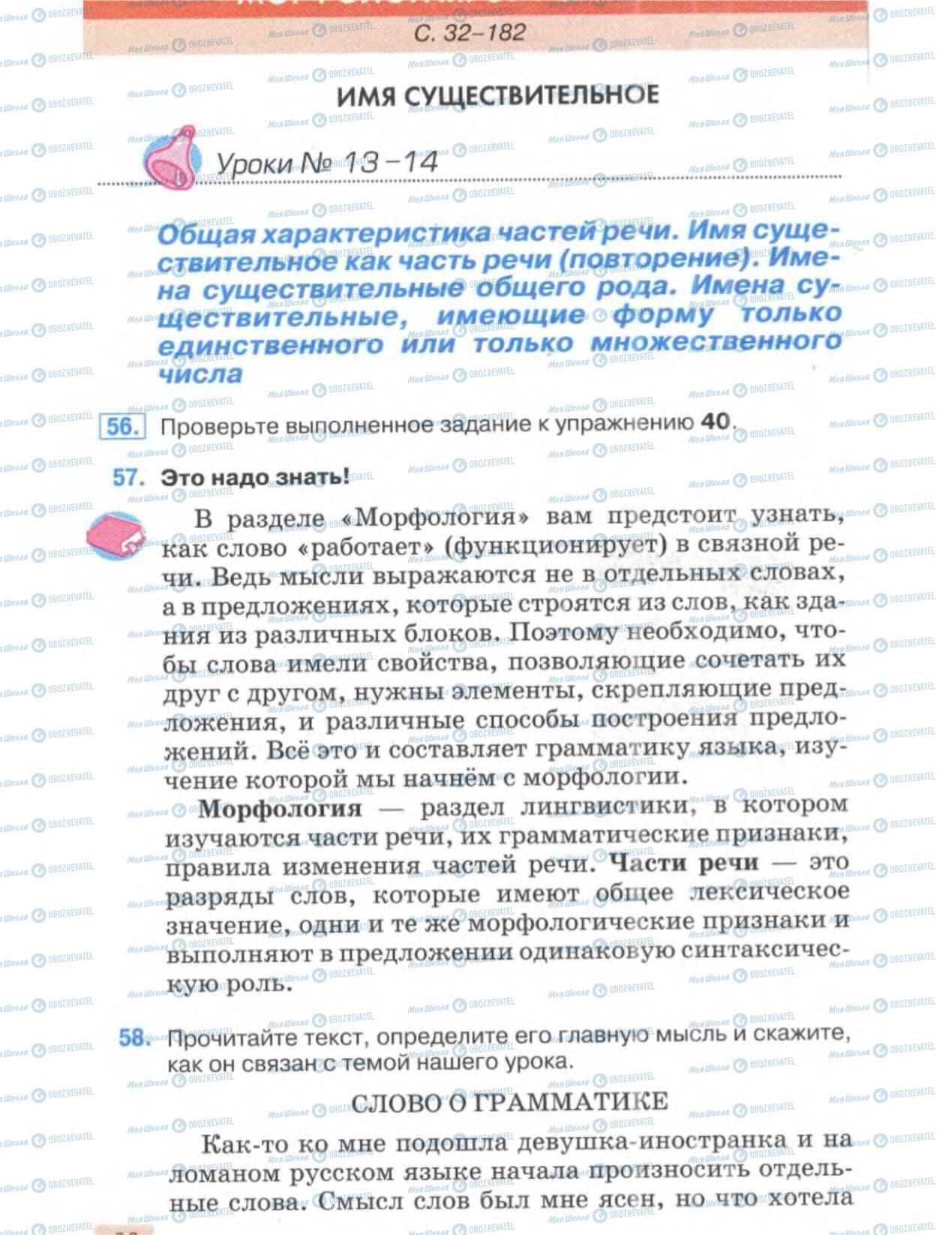 Підручники Російська мова 6 клас сторінка 32