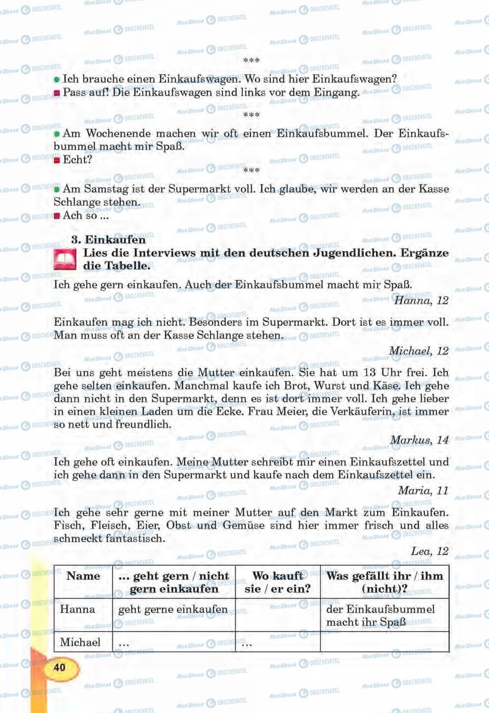 Учебники Немецкий язык 6 класс страница  40