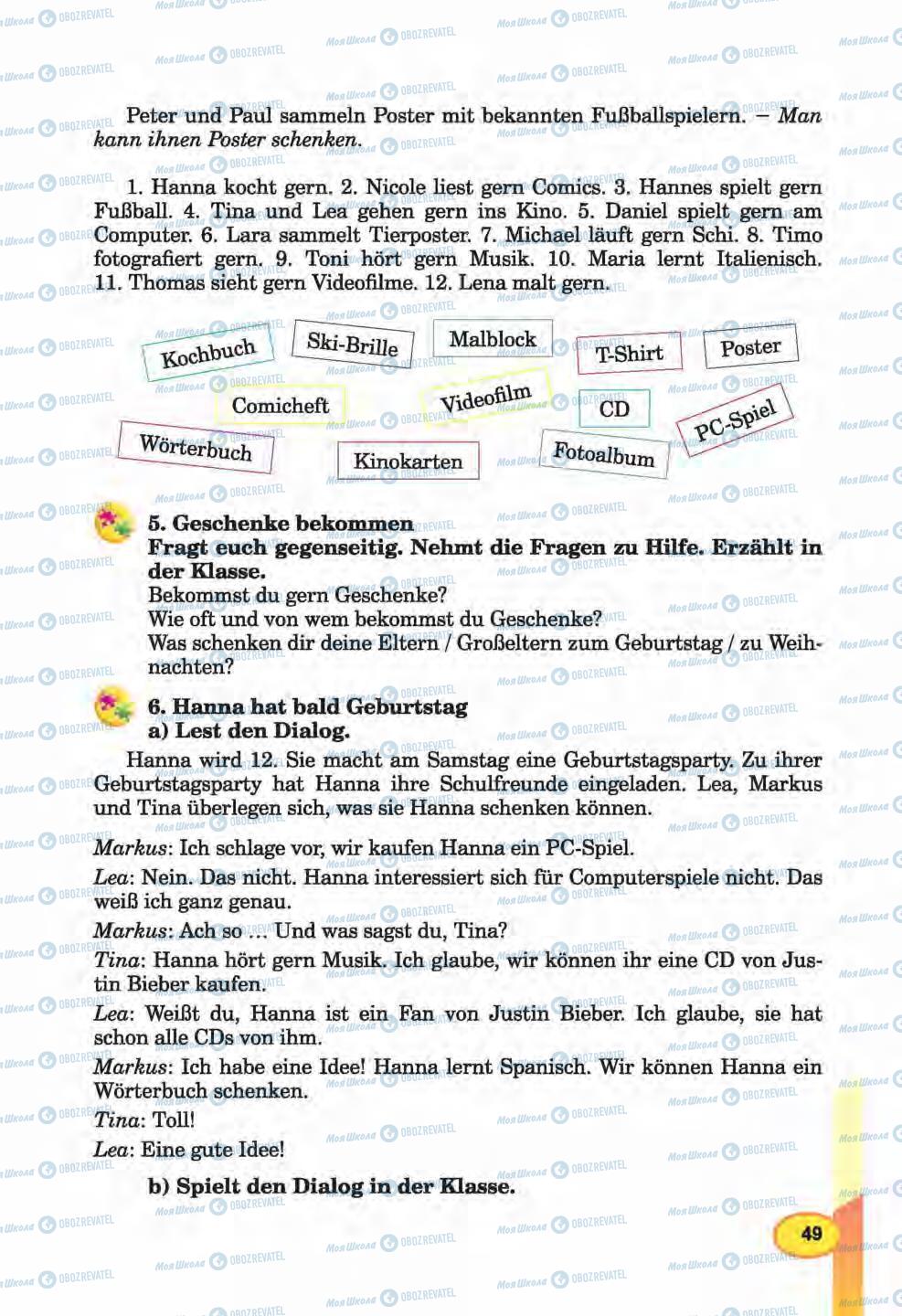 Підручники Німецька мова 6 клас сторінка 49