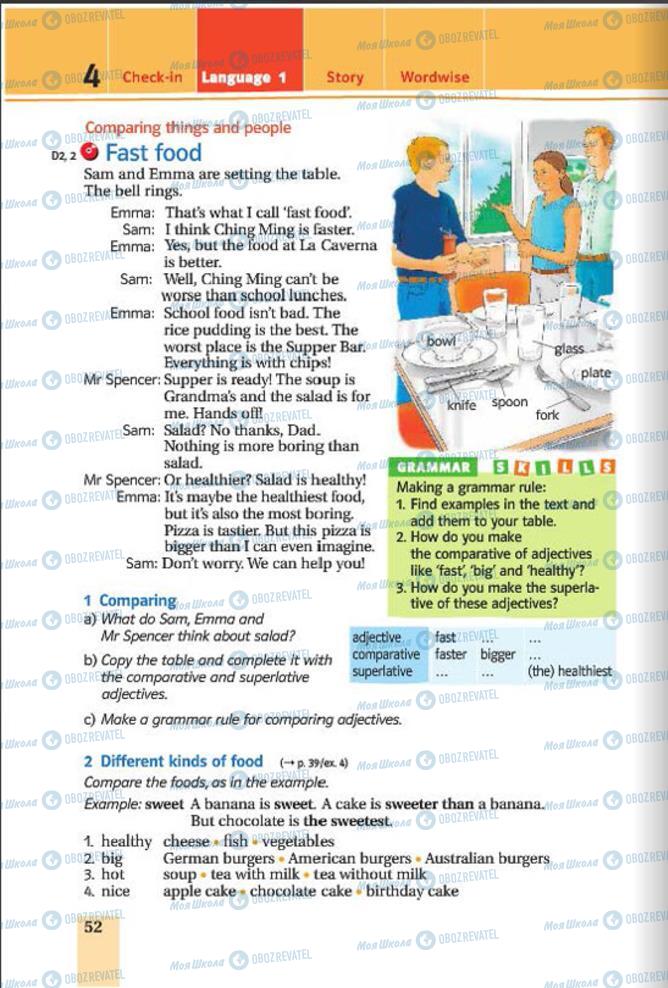 Підручники Англійська мова 6 клас сторінка 52