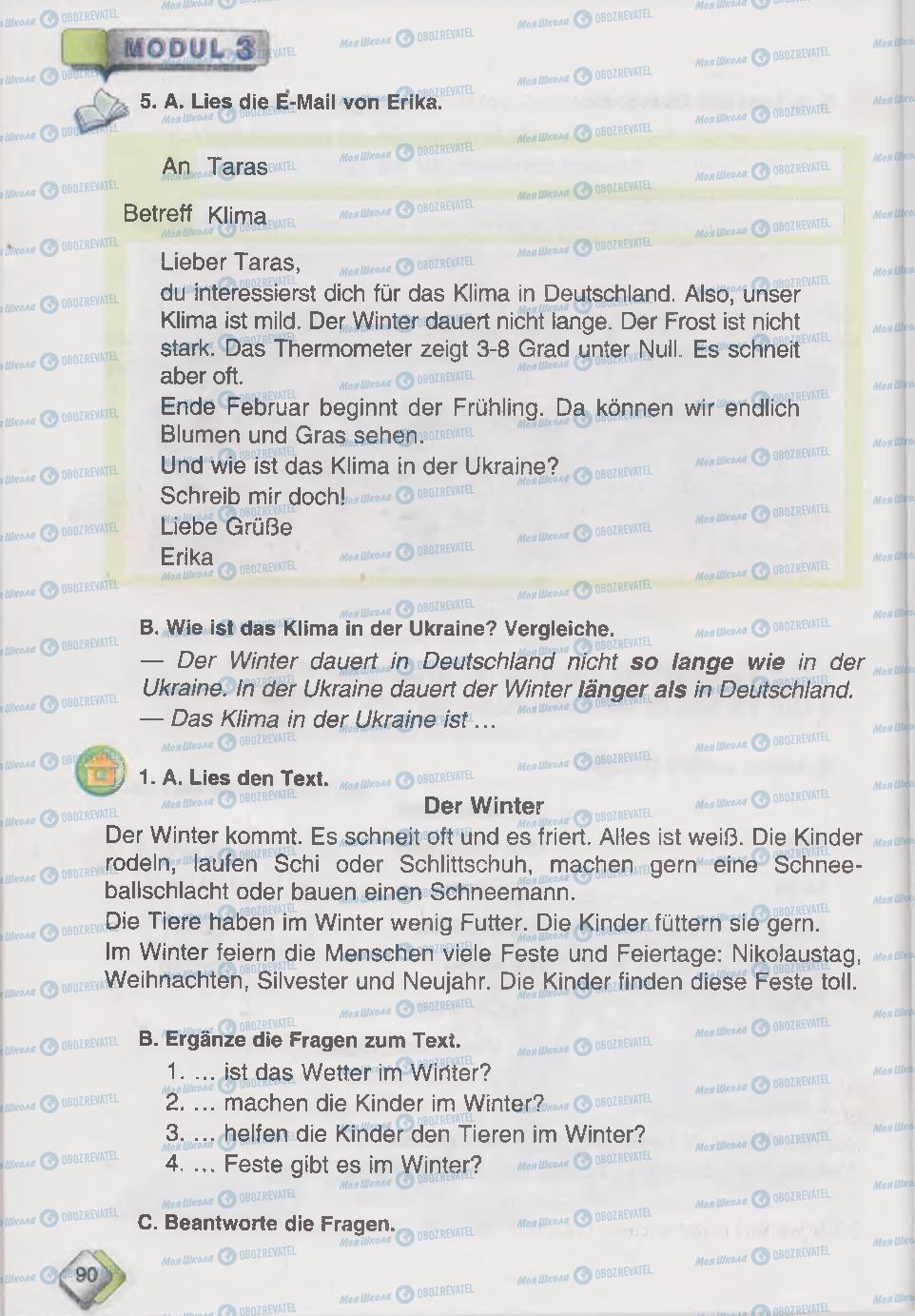 Підручники Німецька мова 6 клас сторінка  90
