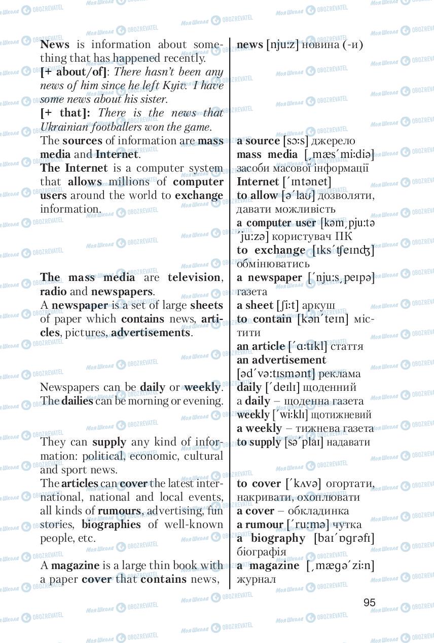 Підручники Англійська мова 6 клас сторінка 95