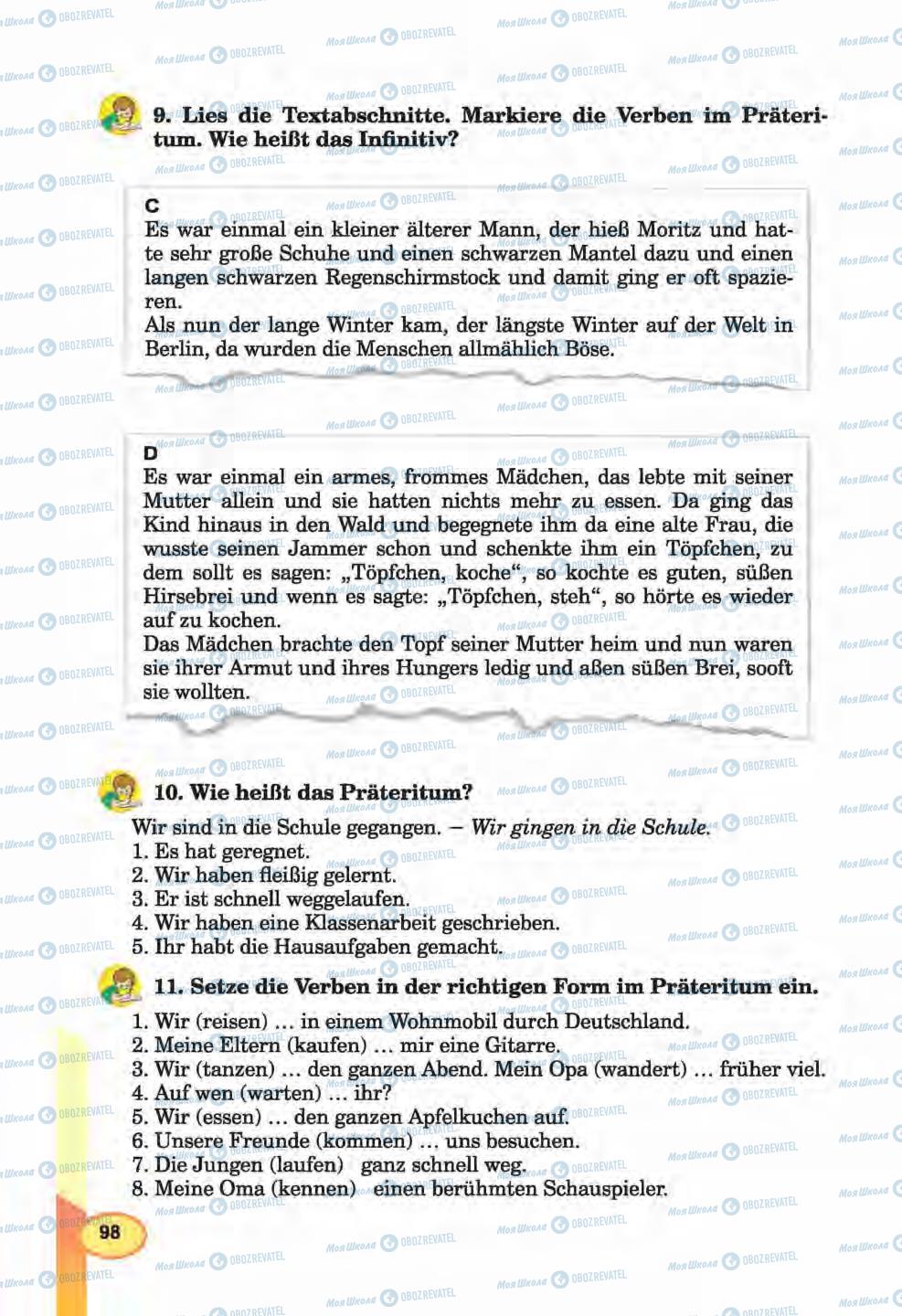 Підручники Німецька мова 6 клас сторінка 98