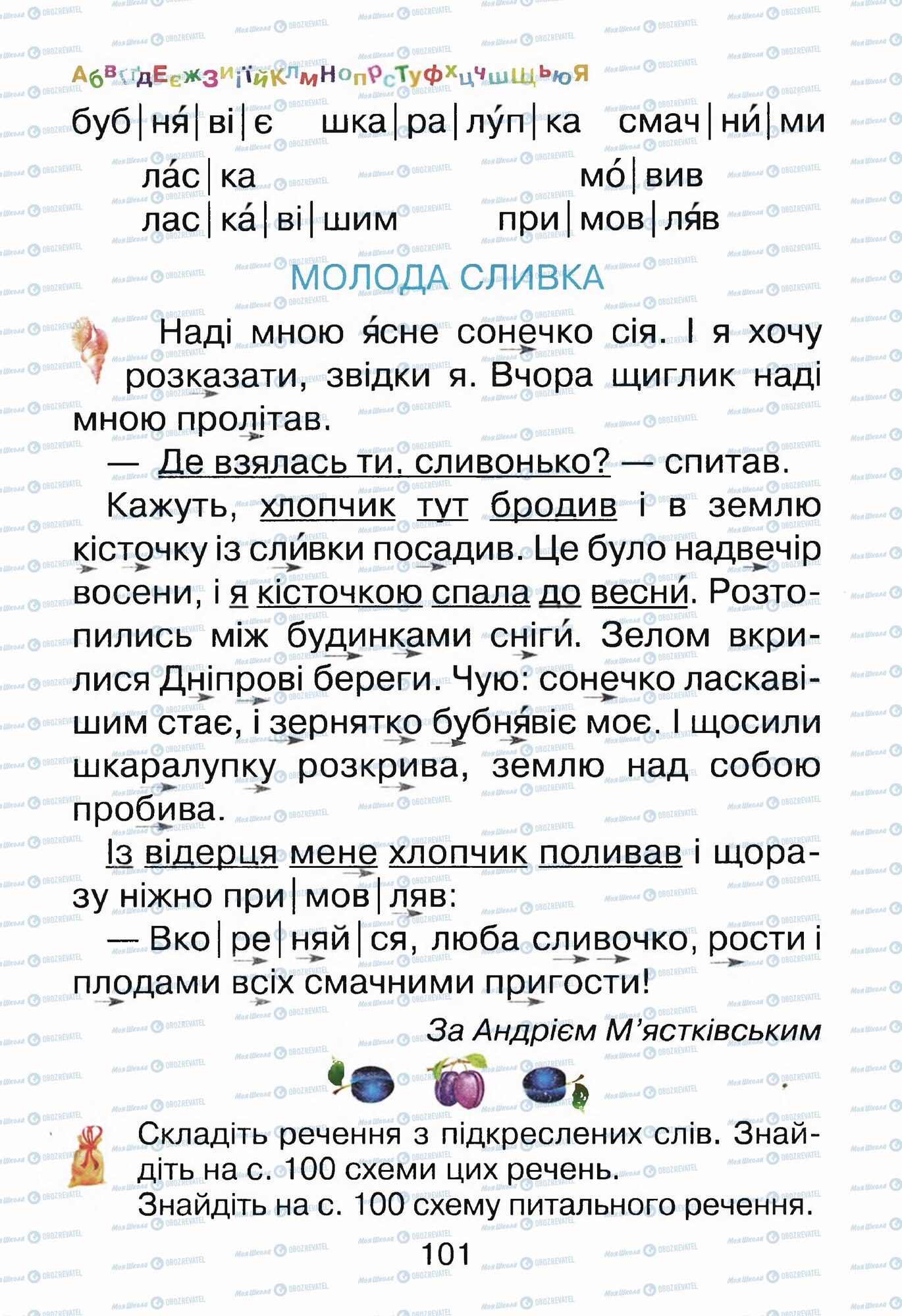 Підручники Українська мова 1 клас сторінка 101