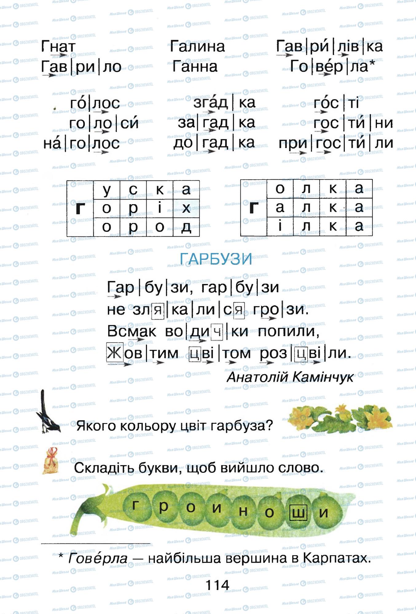 Підручники Українська мова 1 клас сторінка 114