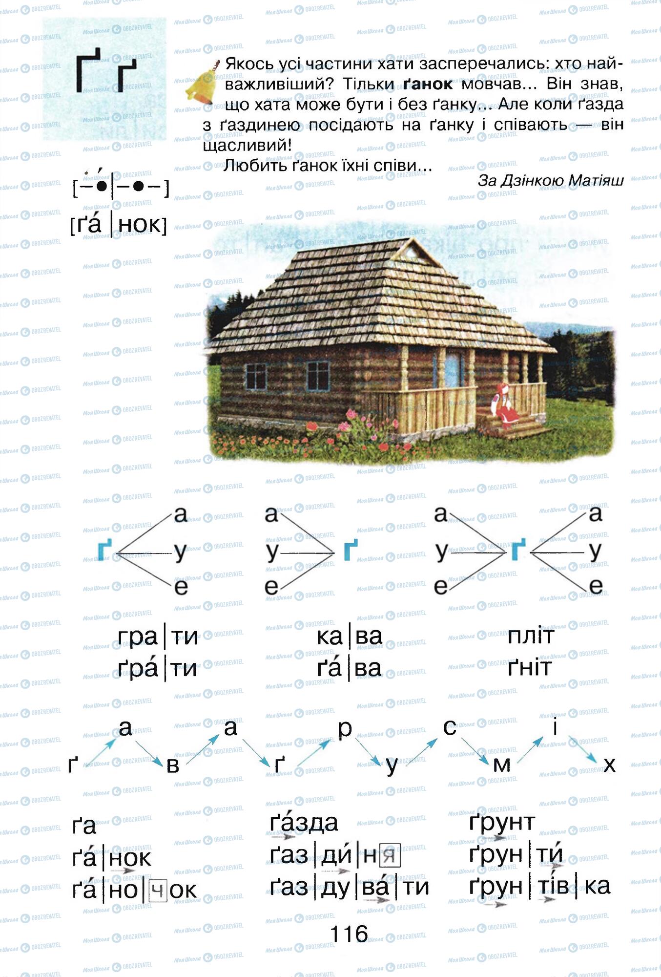 Підручники Українська мова 1 клас сторінка 116