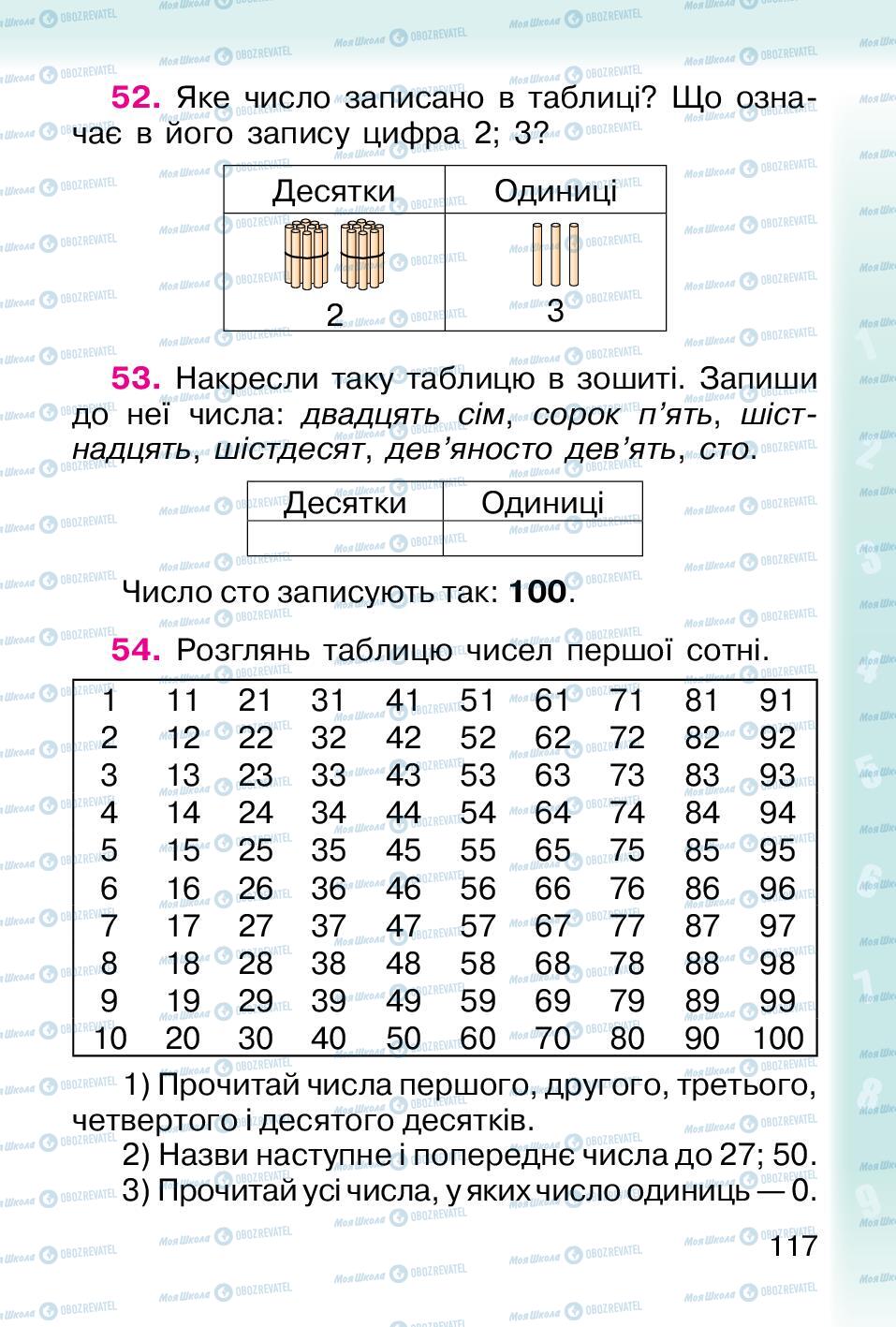 Підручники Математика 1 клас сторінка 117