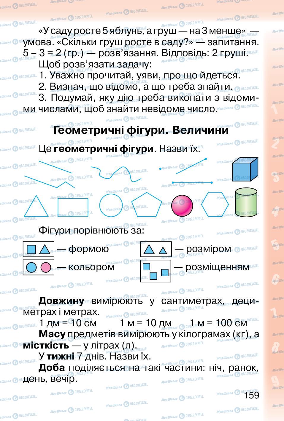 Підручники Математика 1 клас сторінка 159