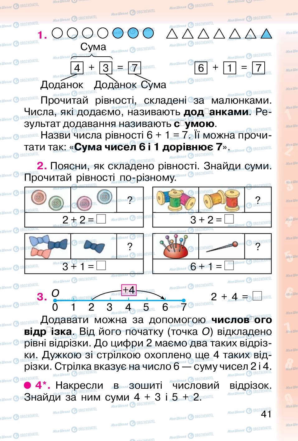 Учебники Математика 1 класс страница 41