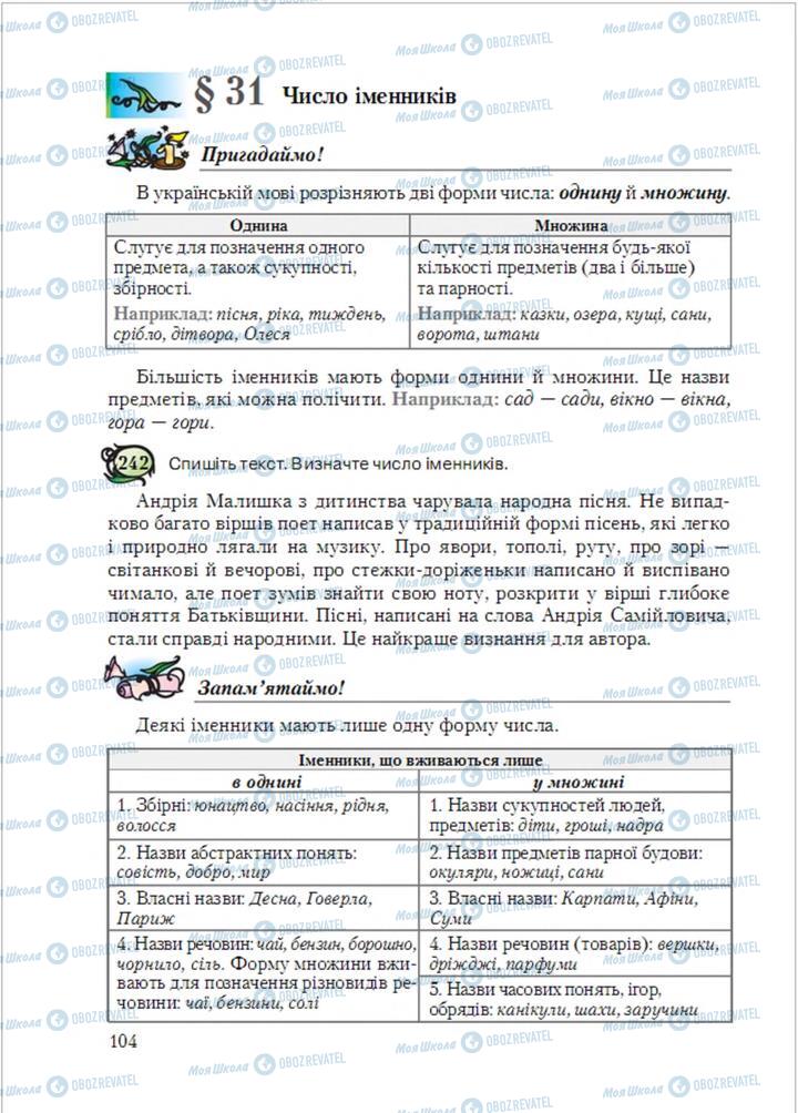 Підручники Українська мова 6 клас сторінка  104