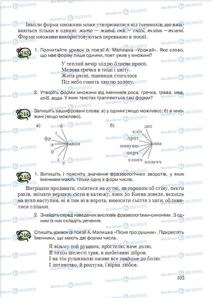 Підручники Українська мова 6 клас сторінка  105