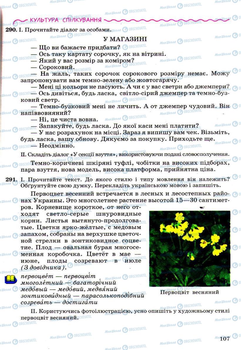 Підручники Українська мова 6 клас сторінка 107