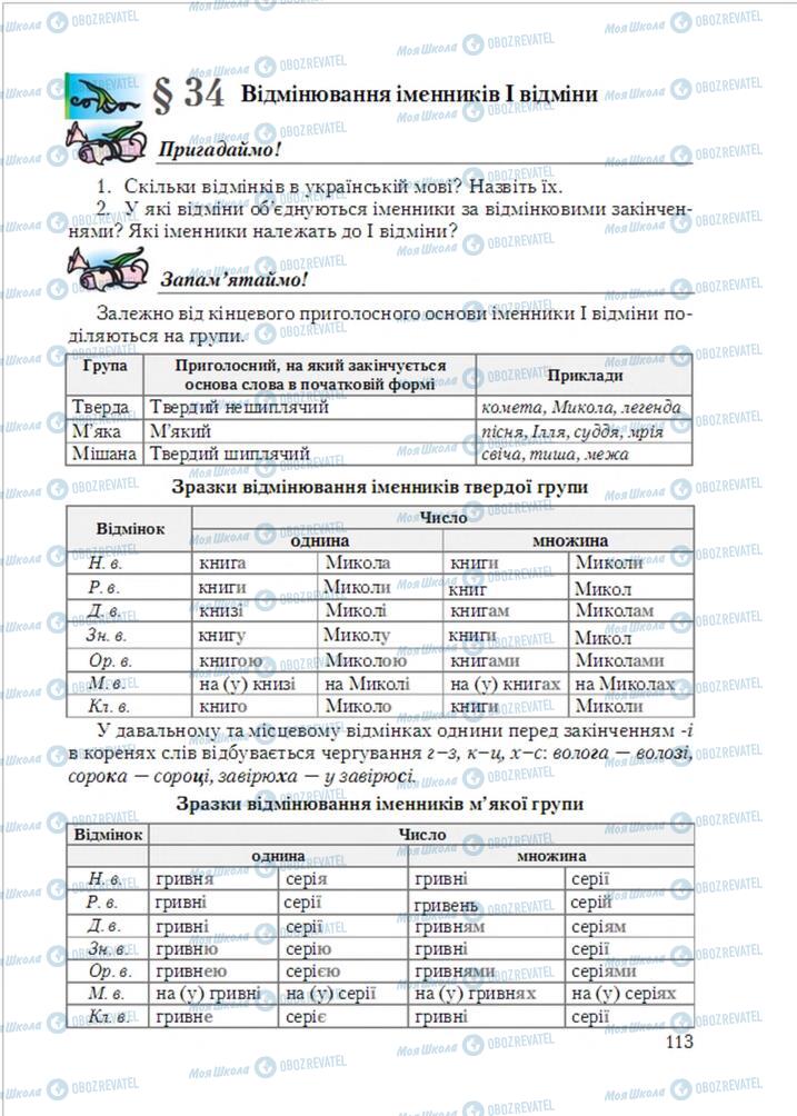 Учебники Укр мова 6 класс страница 113