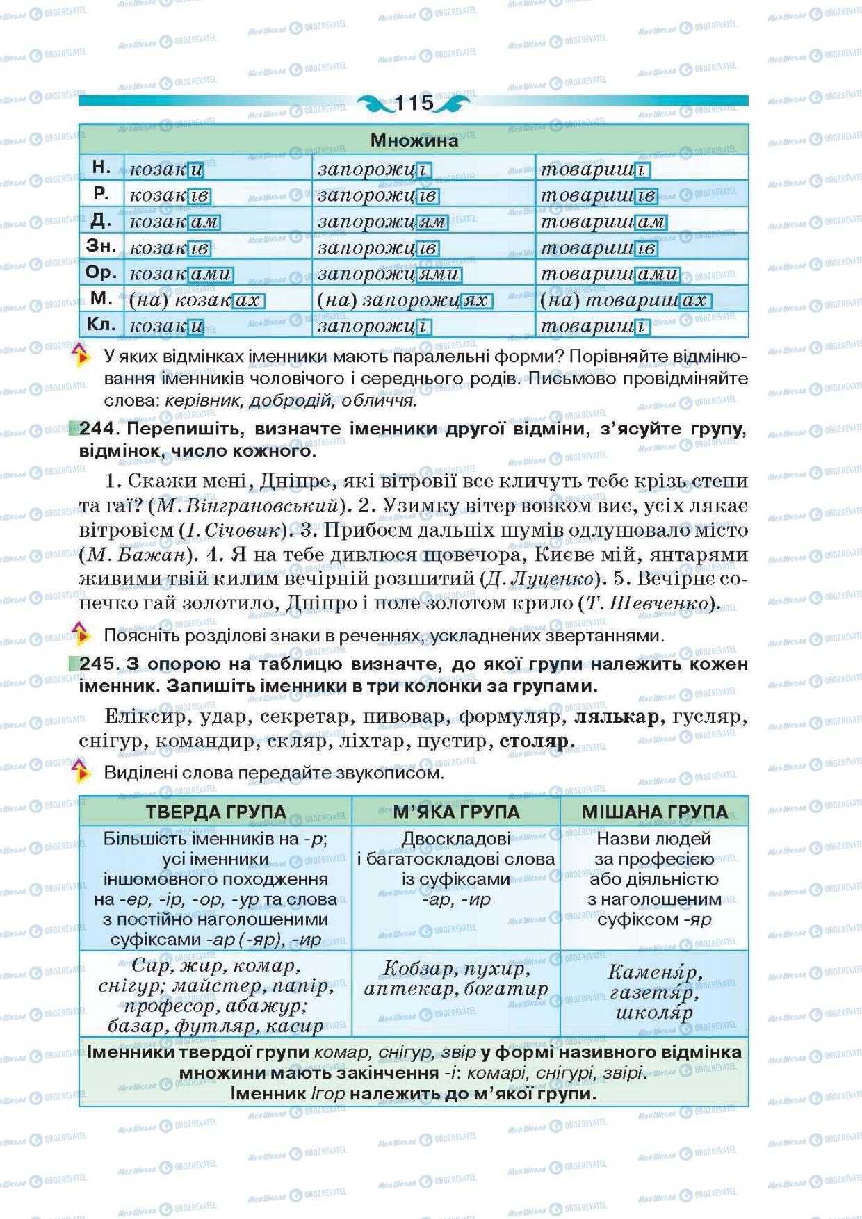 Підручники Українська мова 6 клас сторінка 115
