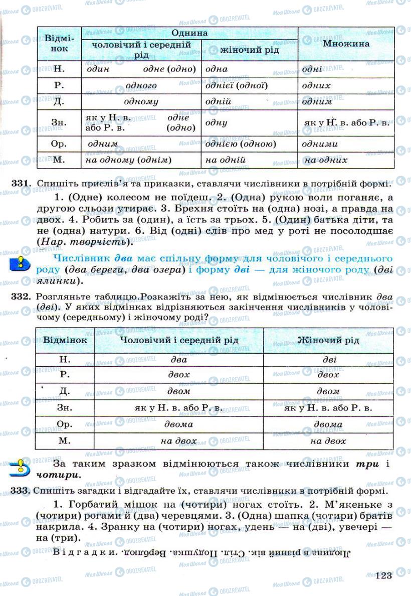 Учебники Укр мова 6 класс страница 123