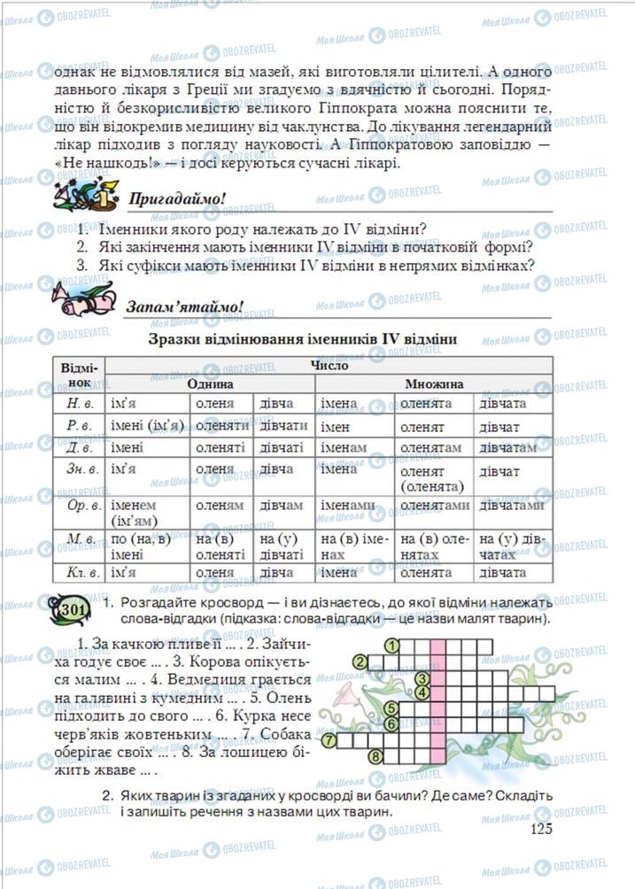 Учебники Укр мова 6 класс страница 125