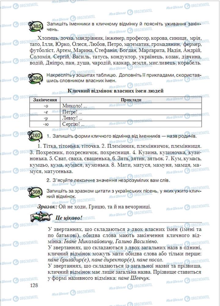 Учебники Укр мова 6 класс страница 128