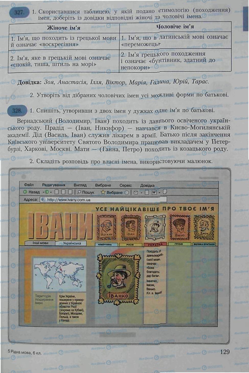 Підручники Українська мова 6 клас сторінка 129