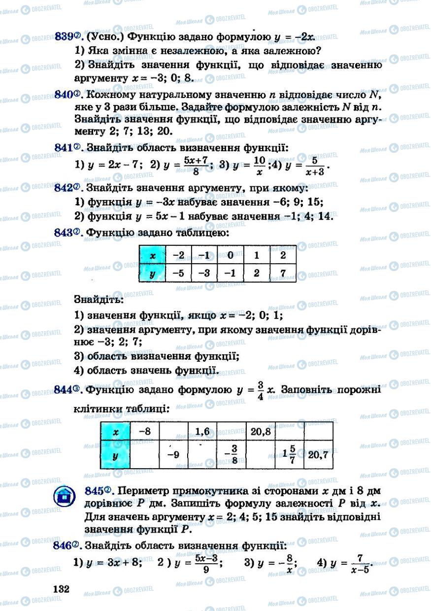 Підручники Алгебра 7 клас сторінка 132
