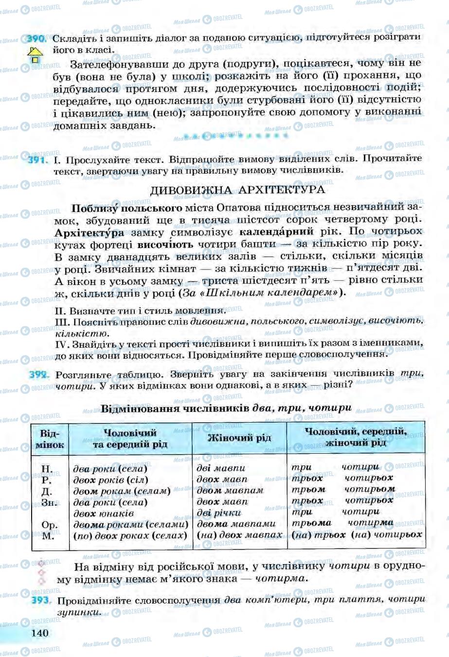 Підручники Українська мова 6 клас сторінка 140