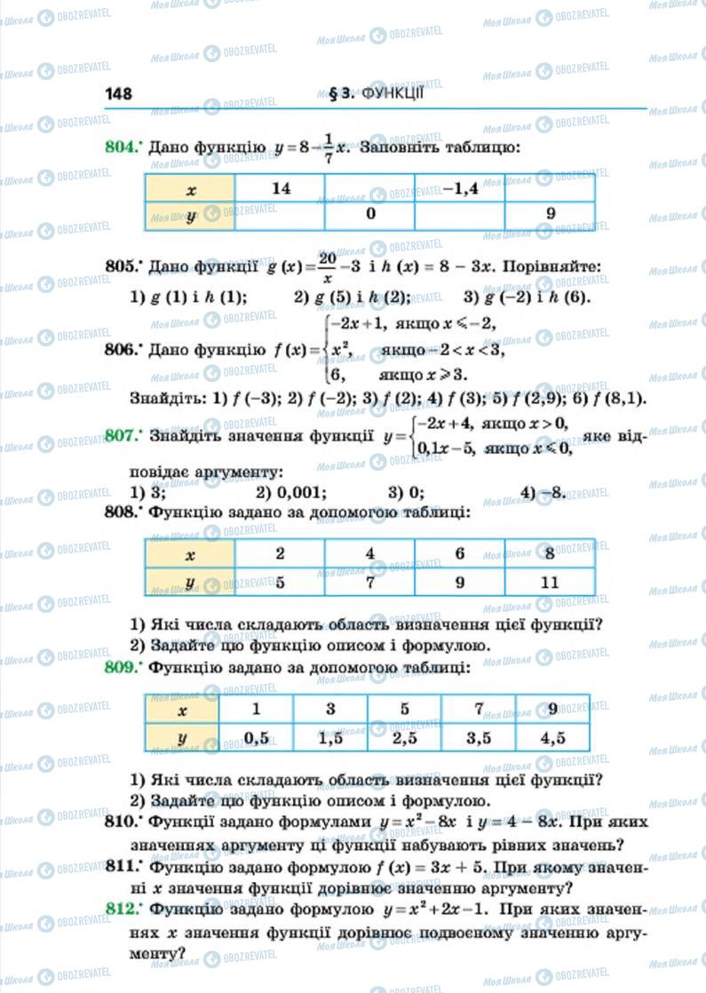 Підручники Алгебра 7 клас сторінка 148