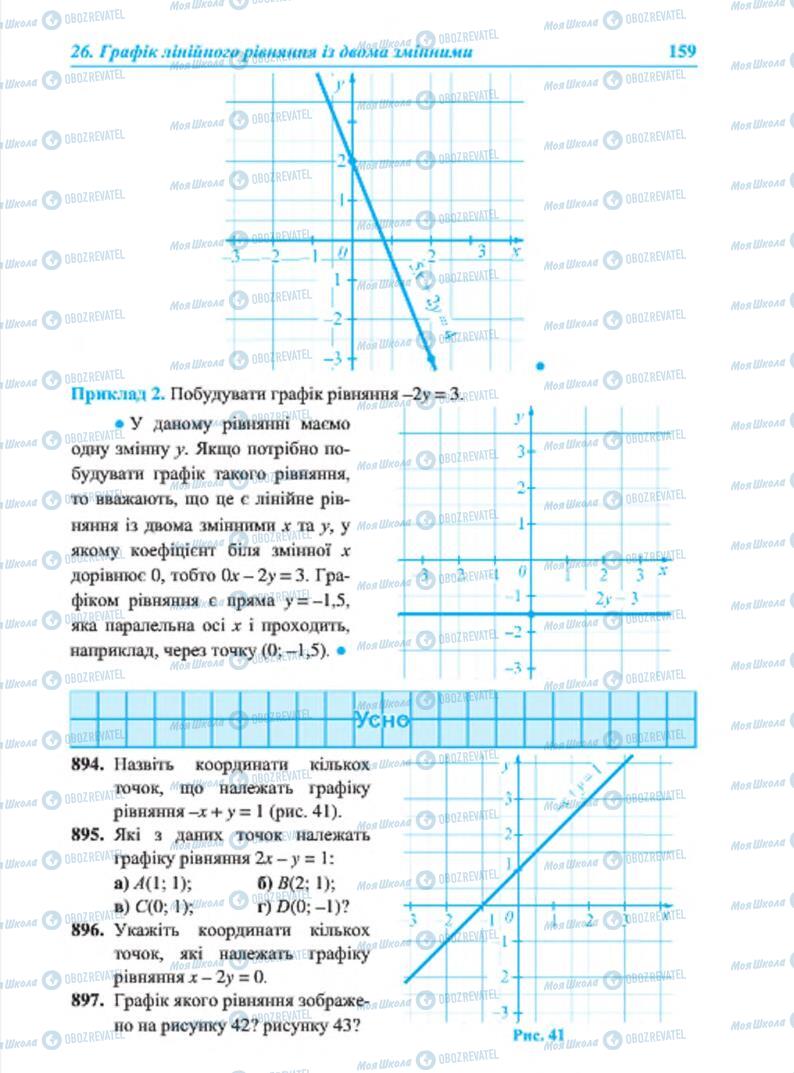 Підручники Алгебра 7 клас сторінка 159