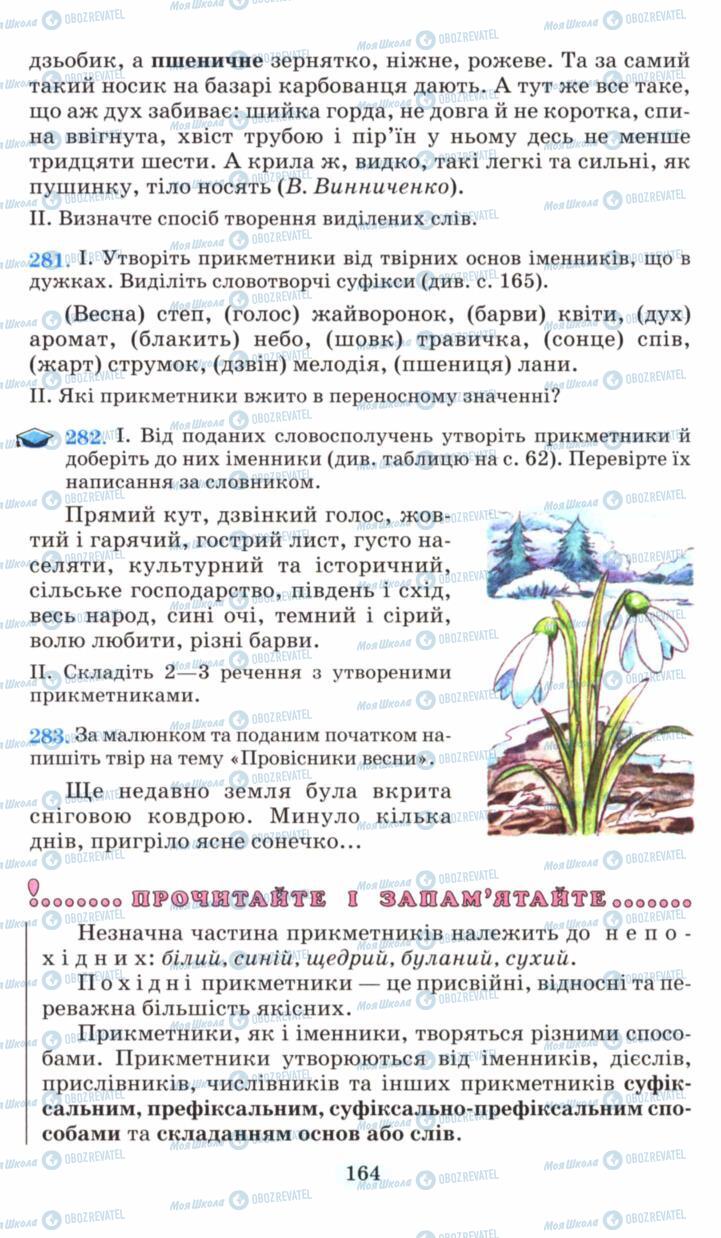 Підручники Українська мова 6 клас сторінка 164