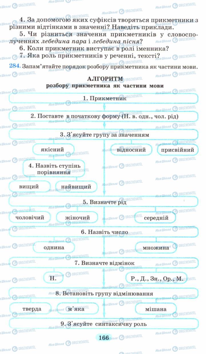 Підручники Українська мова 6 клас сторінка 166