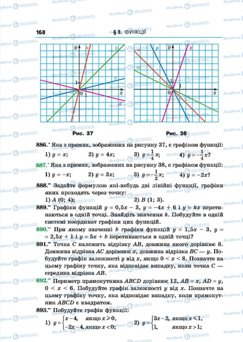 Підручники Алгебра 7 клас сторінка 168