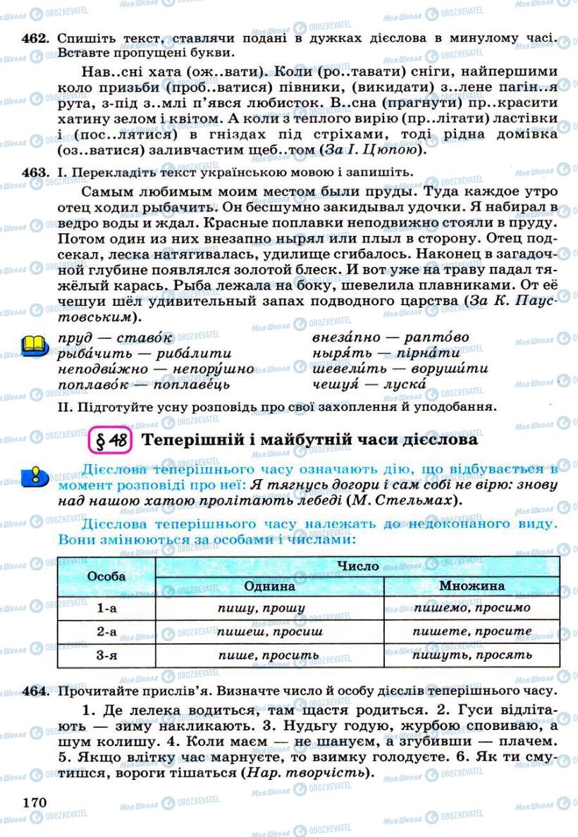 Учебники Укр мова 6 класс страница 170