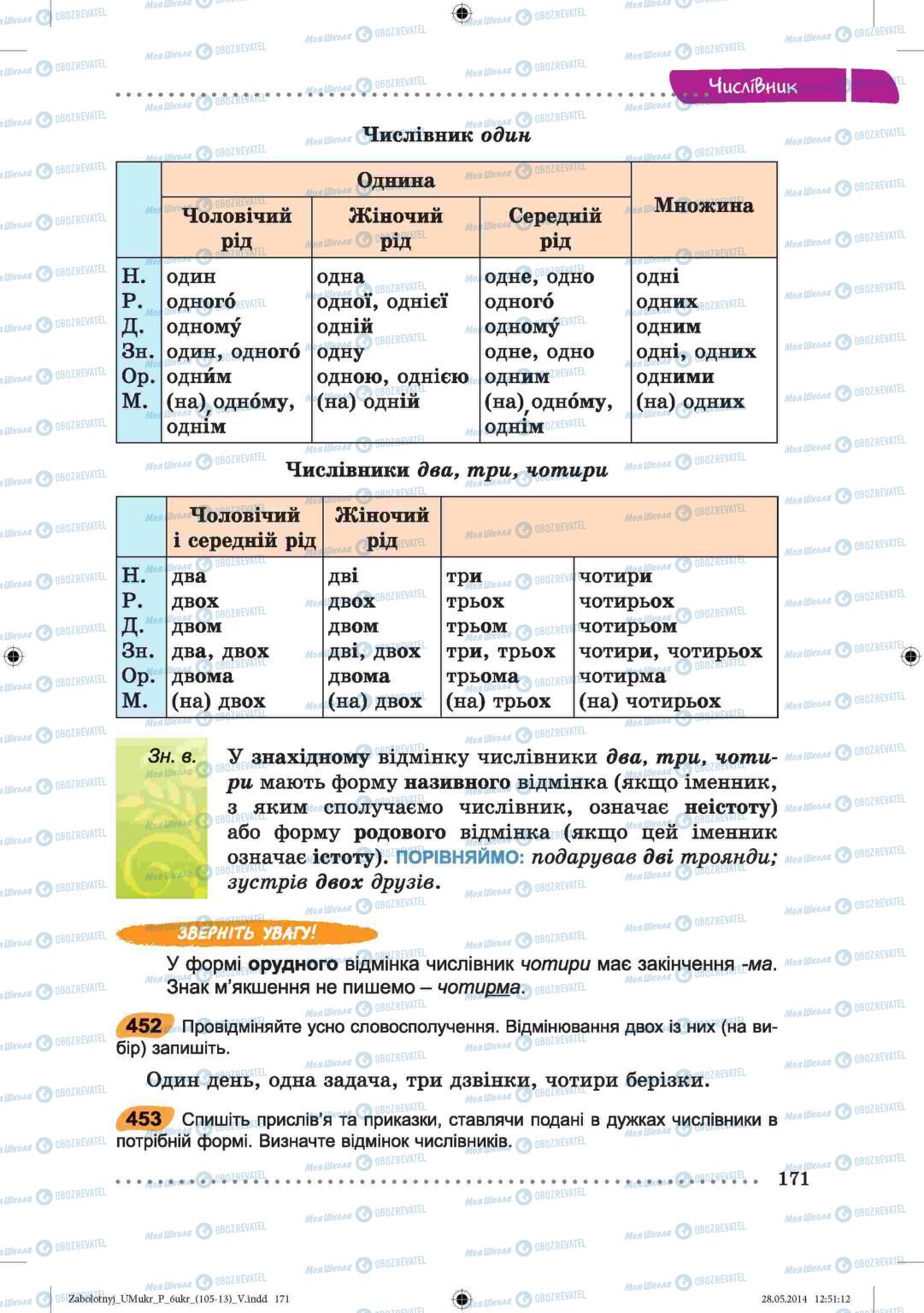 Учебники Укр мова 6 класс страница  171