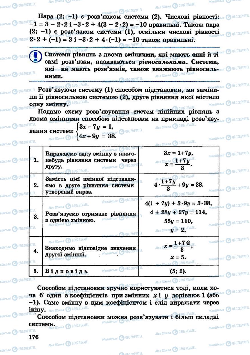 Підручники Алгебра 7 клас сторінка 176