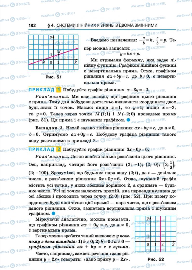 Підручники Алгебра 7 клас сторінка 182