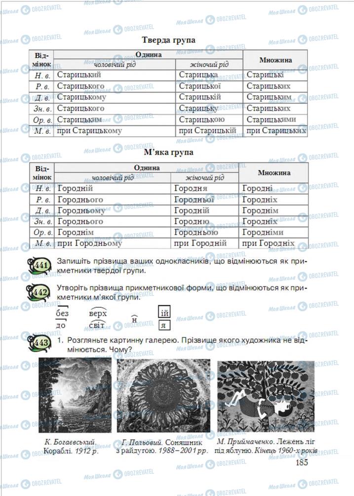 Учебники Укр мова 6 класс страница 185