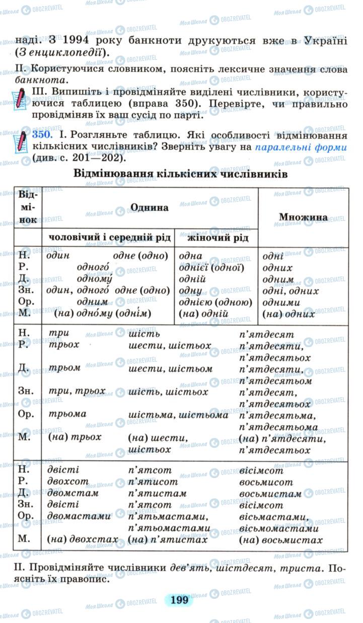 Учебники Укр мова 6 класс страница 199