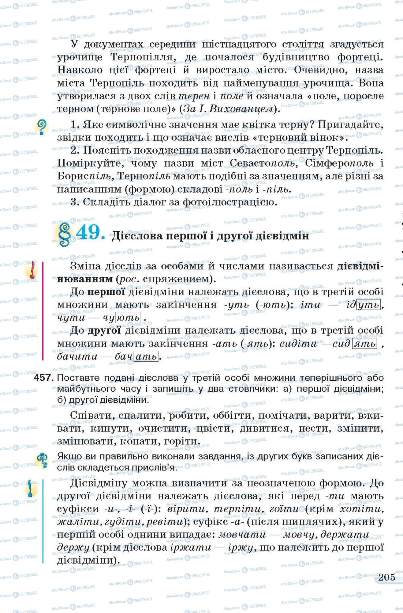 Підручники Українська мова 6 клас сторінка 205