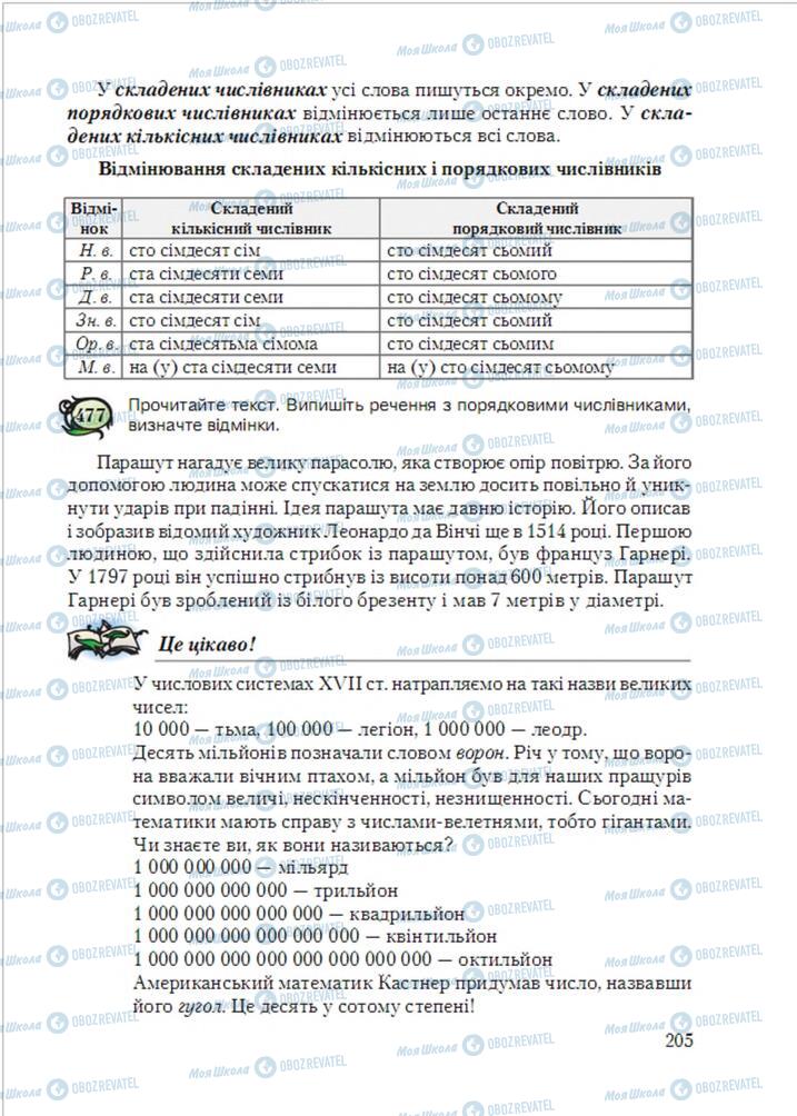 Учебники Укр мова 6 класс страница  205