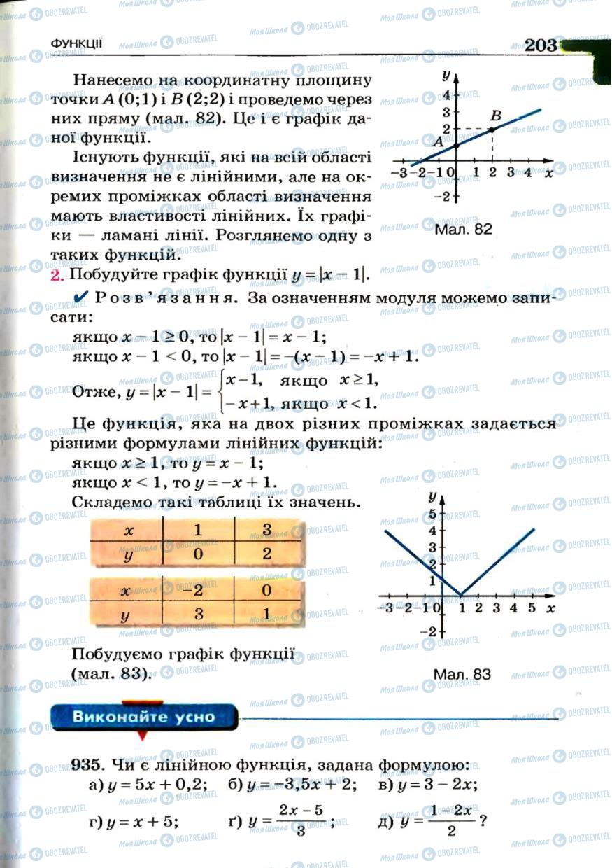 Підручники Алгебра 7 клас сторінка 203